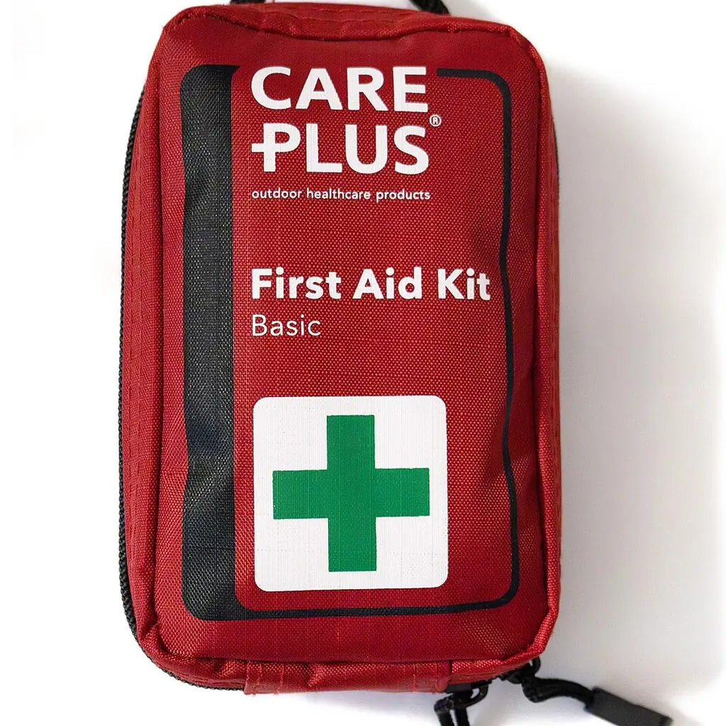 A compact first-aid travel kit.