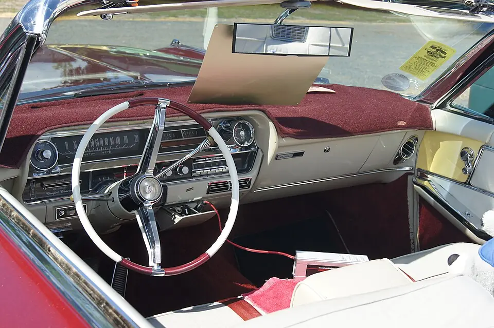 1964 Cadillac de Ville convertible interior, period context