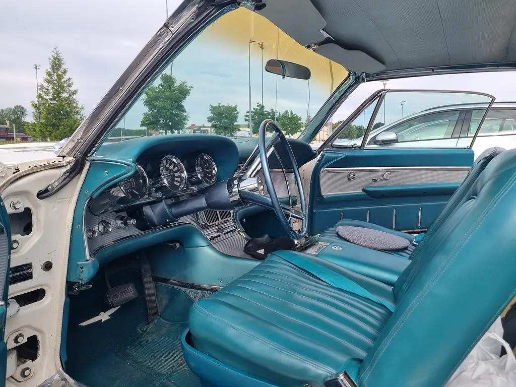 1961 Ford Thunderbird interior with the Swing-Away steering column