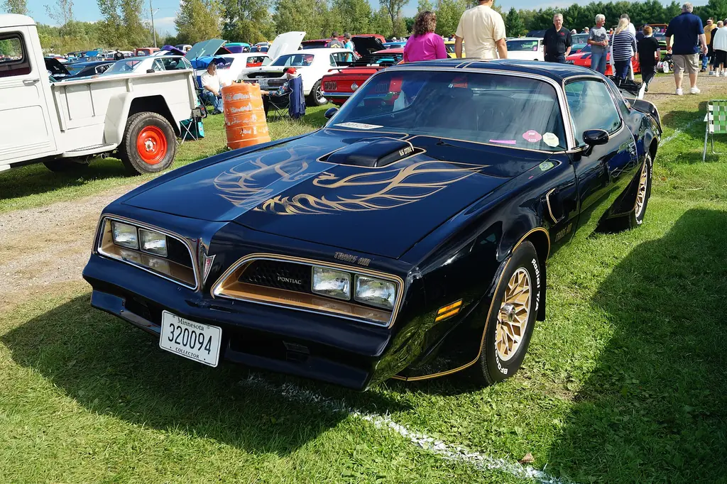 1977 Pontiac Trans Am with its hood bird and shaker
